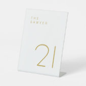 ソーヤー21金ゴールドとホワイトテーブル番号 台座サイン (正面)