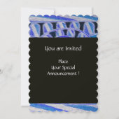 ソーラーモノグラム ジオメトリック ブルーターコイズ ホワイト ブラック 招待状 (裏面)