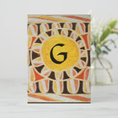 ソーラーモノグラム, 明るい黄色 赤 黒 白 茶色 招待状 (スタンド正面)