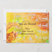 ソーラーモノグラム, 明るい黄色 赤 黒 白 茶色 招待状 (裏面)