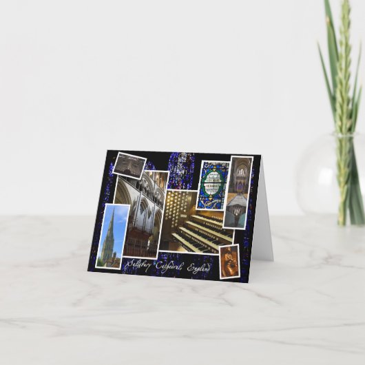 ソールズベリーのカテドラルのクリスマスの挨拶 シーズンカード (正面)