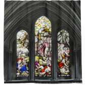 ソールズベリーのカテドラルのTranseptのステンドグラス窓 シャワーカーテン (正面)