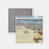 ソールズベリービーチ、マス – ヴィンテージビーチシーン マグネット (正面/裏面)