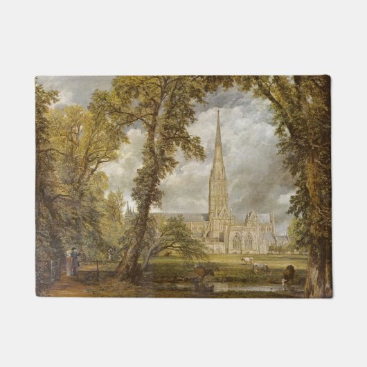 ソールズベリー大聖堂の眺め(ランドマーク) ドアマット (正面)