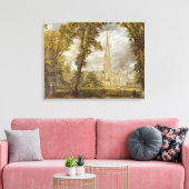 ソールズベリー大聖堂の眺め（by John巡査） キャンバスプリント (インサイチュ (リビング))