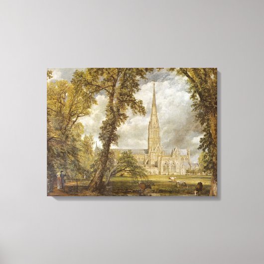 ソールズベリー大聖堂の眺め（by John巡査） キャンバスプリント (正面)