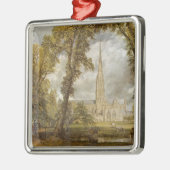 ソールズベリー大聖堂の眺め（by John巡査） メタルオーナメント (左)