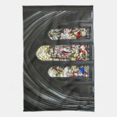 ソールズベリー大聖堂トランセクトステンドグラス窓 キッチンタオル (縦)