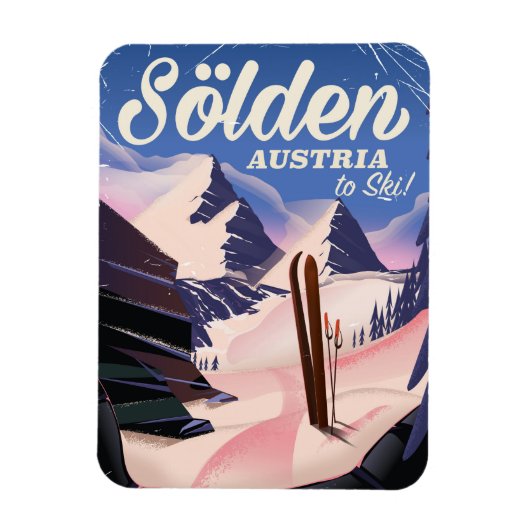 ソールデンオーストリアヴィンテージスキーポスター マグネット (縦)