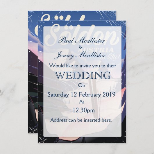 ソールデンオーストリアヴィンテージスキーポスター 招待状 (正面/裏面)