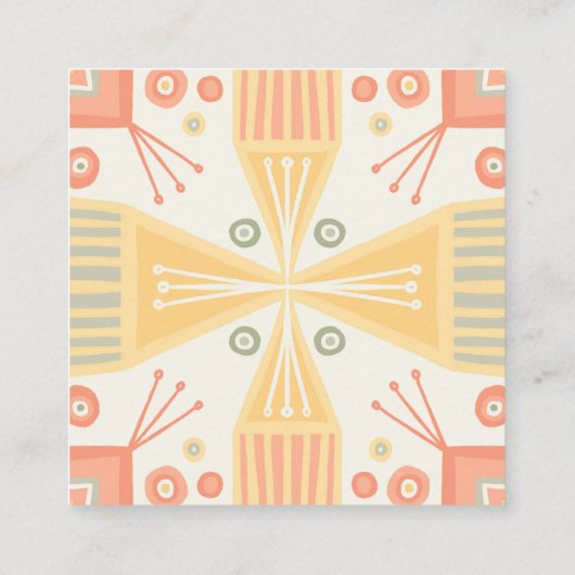 ソールベットジオメトリックシックモダンユニーク スクエア名刺 (裏面)