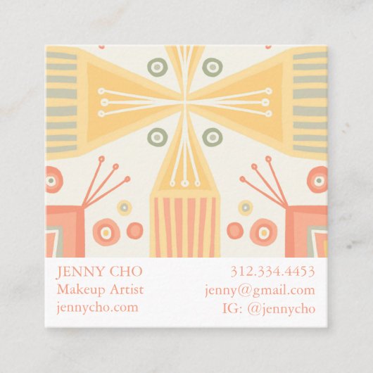 ソールベットジオメトリックシックモダンユニーク スクエア名刺 (正面)