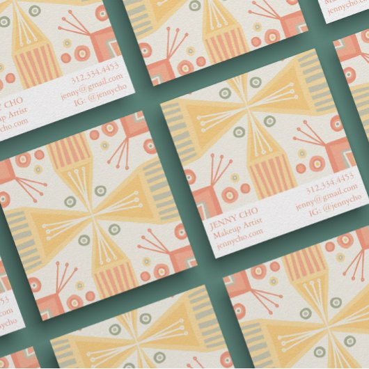 ソールベットジオメトリックシックモダンユニーク スクエア名刺