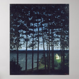 ソールベルグフィッシャーマンズコテージランドスケー絵画ズ ポスター