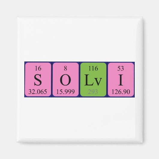 ソールヴィ周期表名磁石 マグネット (正面)