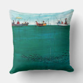 ソーントン・ウッツの行列の中の魚の群れ クッション (裏面)