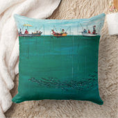 ソーントン・ウッツの行列の中の魚の群れ クッション (ブランケット)