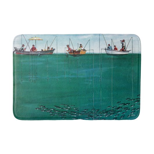 ソーントン・ウッツの行列の中の魚の群れ バスマット (正面)