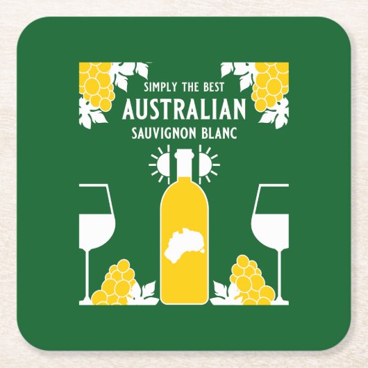 ソーヴィニヨンブランワインドリンカー スクエアペーパーコースター (正面)