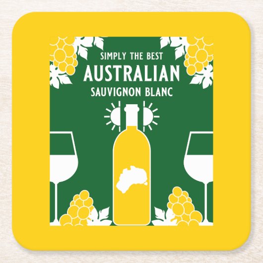 ソーヴィニヨンブランワインドリンカー スクエアペーパーコースター (正面)