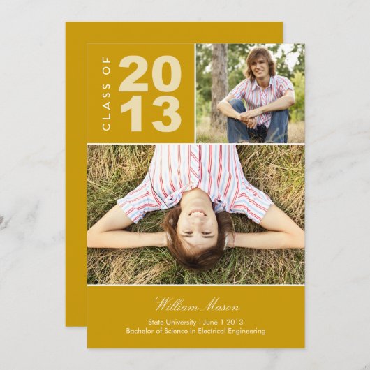 ソー卒業誇りを持った招待状 招待状 (正面/裏面)