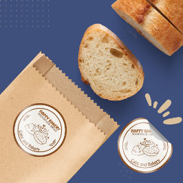 ソー生地パンベーカリーアイコンコーヒートーン ラウンドシール