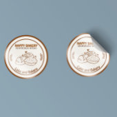 ソー生地パンベーカリーアイコンコーヒートーン ラウンドシール