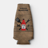 ソー素晴らしスバーンウッドパーソナライズされた ボトルクーラー (正面)