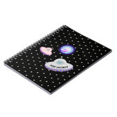 ソー飛んでいるサー。ブラックにブルーエイリアンとホワイトスター ノートブック (左側)