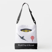 ソー飛んでいるサー、飛行機、熱気球 クロスボディバッグ (裏面)