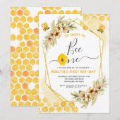 ソー・スウィート・トゥ・ビー・ワン・ハニー・バースデー・パーティー 招待状 (正面/裏面)