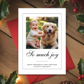 「ソー・マッチ・ジョイ」ドッグベイビー フォト クリスマス カード