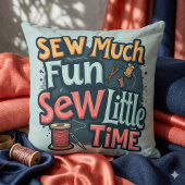 ソー・マッチ・ファン ソー・リトル・タイム レトロ・ステッチ・アート クッション