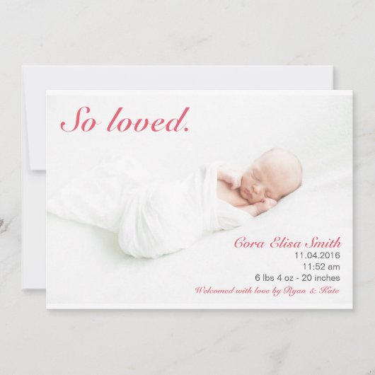 ソー ラブド 誕生のお知らせ 案内状 (正面)