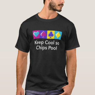 ソ保ースチップスプールギャンブラートランプのポーカー賭博ポーク Tシャツ