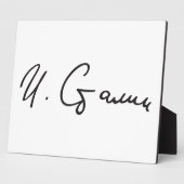 ソ連のジョゼフ・スターリン首相の署名 フォトプラーク (側面)