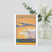 ソ連のヴィンテージ航空ポスターが復活 ポストカード (スタンド正面)