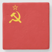 ソ連の共産主義鎌とハンマー ストーンコースター (正面)