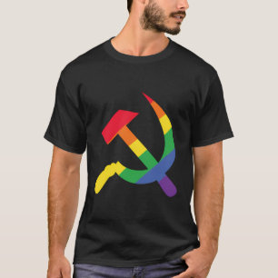 ソ連の共産国旗のハンマーと鎌のLgbt Tシャツ