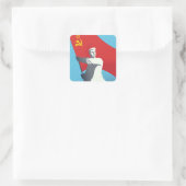 ソ連の労働者ヴィンテージ芸術プリント。 スクエアシール (バッグ)