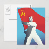 ソ連の労働者ヴィンテージ芸術プリント。 ポストカード (正面/裏面)