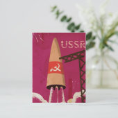ソ連の宇宙計画 USSR ヴィンテージポスター ポストカード (スタンド正面)