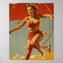 ソ連をテーマにした女性体操 ポスター