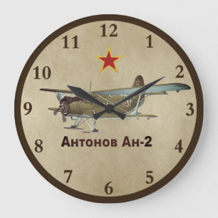 ソ連アントノフAN-2飛行機 ラージ壁時計