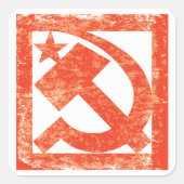 ソ連シンボルステッカー スクエアシール (正面)