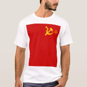 ソ連ソ連国旗の赤鎌とハンマー Tシャツ (正面)