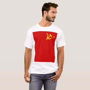 ソ連ソ連国旗の赤鎌とハンマー Tシャツ