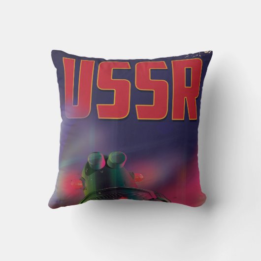ソ連ソ連漫画旅行ポスターアート。 クッション (裏面)