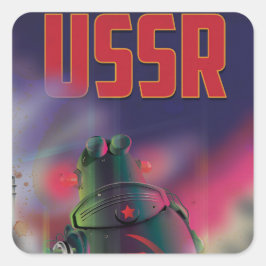 ソ連ソ連漫画旅行ポスターアート。 スクエアシール