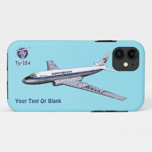 ソ連トゥポレフ(Туполев) Tu-104旅客機 Case-Mate iPhoneケース (裏面(横))